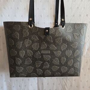Reisenthel Chic Grey Leaf Embossed Structured Tote Bag